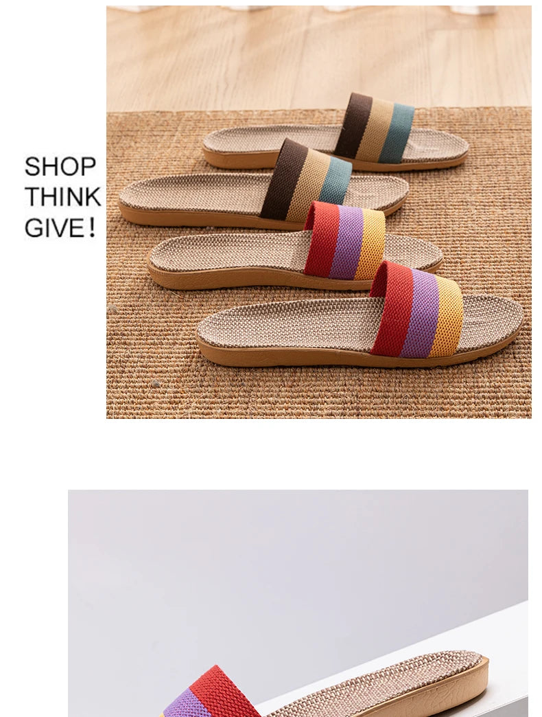 Unisex Fabric Summer Slippers – Breathable Soft Slip-On Indoor Home Shoes