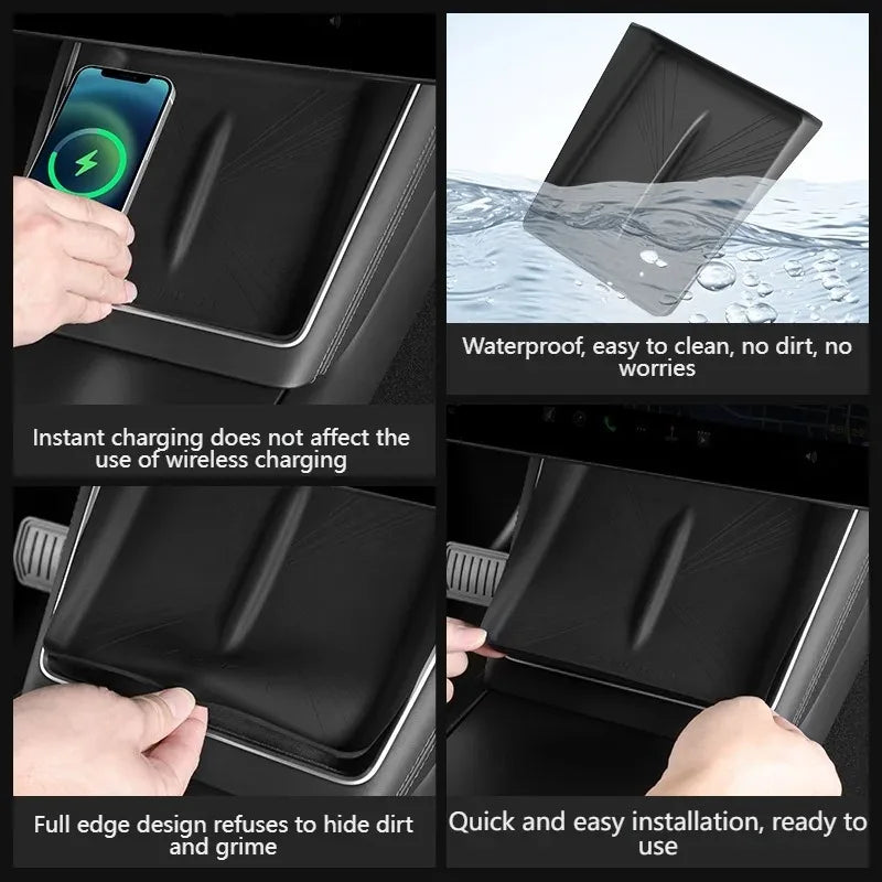 Tesla Model Y Juniper 2025 Center Console Armrest Organizer – Cup Holder & Storage Box Interior Upgrade Kit