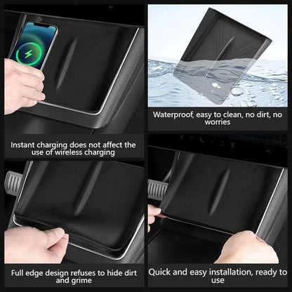 Tesla Model Y Juniper 2025 Center Console Armrest Organizer – Cup Holder & Storage Box Interior Upgrade Kit