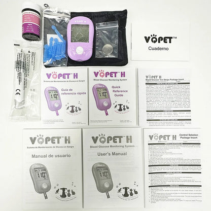 Pet Blood Glucose Meter - Digital Blood Sugar Monitoring System for Dogs and Cats with Diabetes Management Accessories