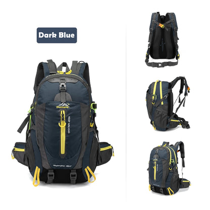 40L Water-Resistant Travel Backpack — Camping, Hiking, Trekking & Climbing Daypack with Laptop Compartment for Men & Women