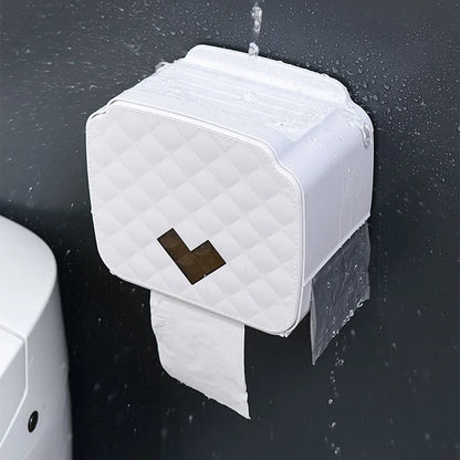 Portable Toilet Paper Holder - Wall-Mounted Bathroom Tissue Dispenser & Storage Box