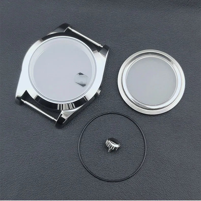 Neiton 36mm/39mm Silver Watch Case - Sapphire, Bevel Edge, 316L Stainless Steel for NH35, NH36, NH34 Movements
