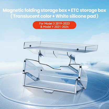 YZ Tesla Model 3/Y Highland Juniper Magnetic Under Screen Storage Box - Hidden Tray Organizer
