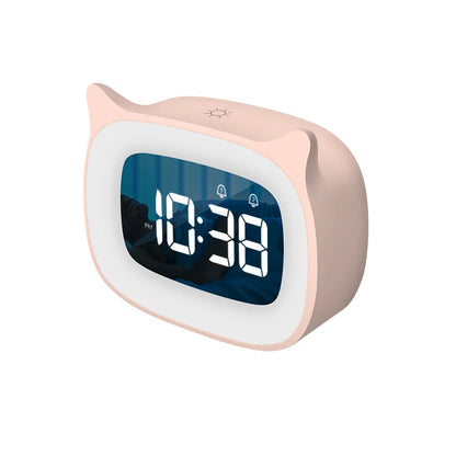 Music LED Digital Alarm Clock – Voice Control Night Light with 1200mAh Battery for Home Desk Decor