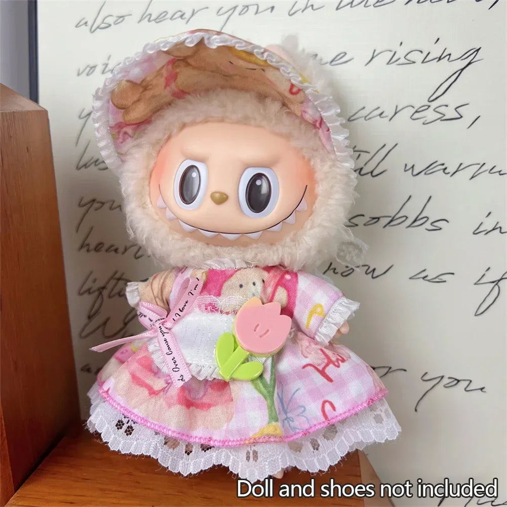 15-17cm Mini Labubu Doll Clothes — Idol V1 V2 Stylish Sports & Leisure Outfit Set | Doll Clothing Gift