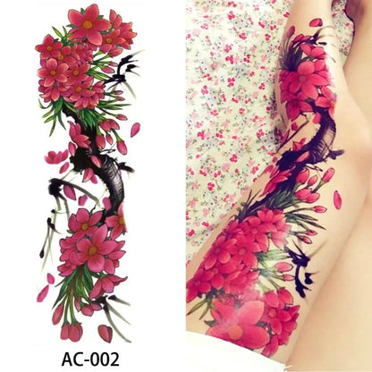 16 Designs Full Arm Temporary Tattoo Sleeves - Waterproof Body Art Stickers for Men & Women Fashion Style
