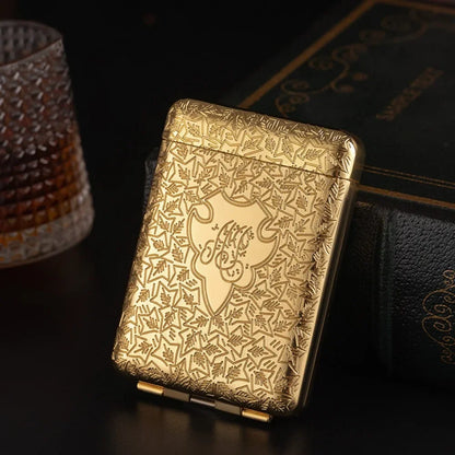 Vintage Engraved Cigarette Case - 16-Piece Capacity Pocket Tobacco Storage Box, 84mm Smoking Accessory Holder