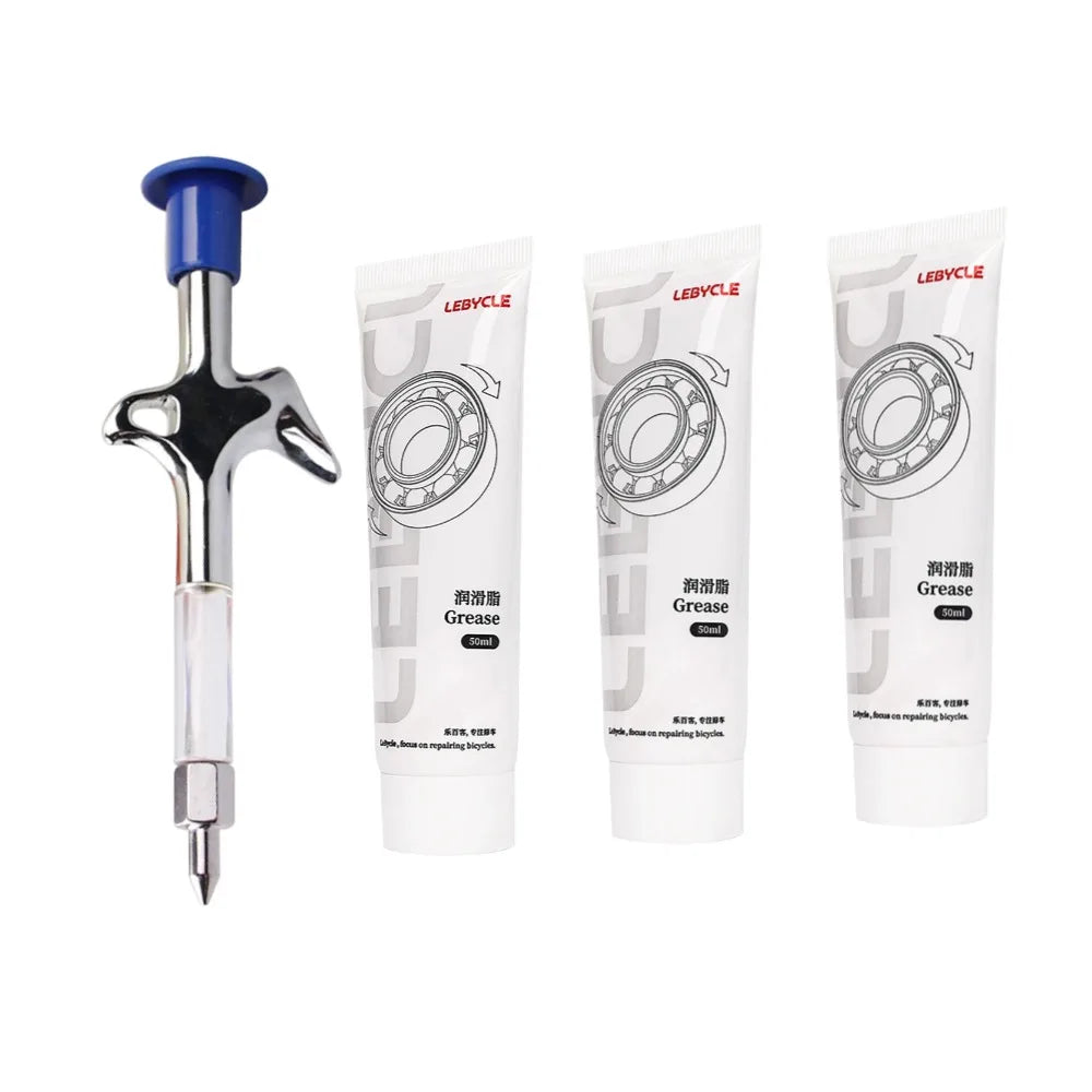 Bicycle Aluminum Grease Gun - Aluminum Alloy MTB Bike Ball Bearing Hub Syringe, Oil Lubricant Cycling Repair Tool