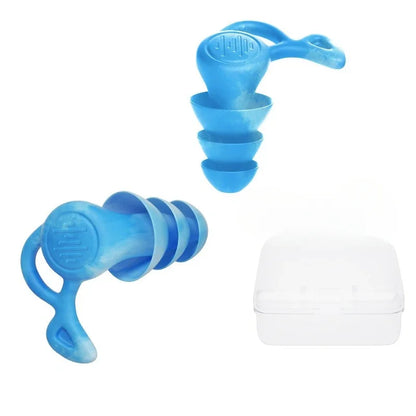 3-Layer Reusable Silicone Earplugs – Waterproof Noise-Cancelling Ear Plugs for Sleeping, Swimming, Diving & Surfing
