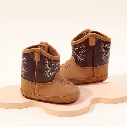 2024 Baby Little Boots – Soft PU & Cotton Prewalking Shoes for Boys & Girls, Spring Autumn Style BHX3210