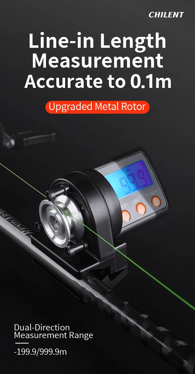 CHILENT 999.9M Digital Fishing Line Counter – ABS Night Display, Fishing Accessories (Battery Not Included)