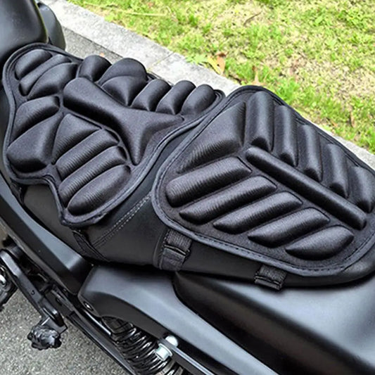 3D Motorcycle Seat Pad - Comfort Gel Cushion, Breathable Universal Shock Absorbing Seat Cover for Advanced Mountain Riding