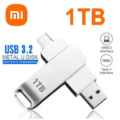 Xiaomi USB 3.2 16TB Flash Drive — High-Speed Metal Pendrive, Waterproof Portable Memory Stick