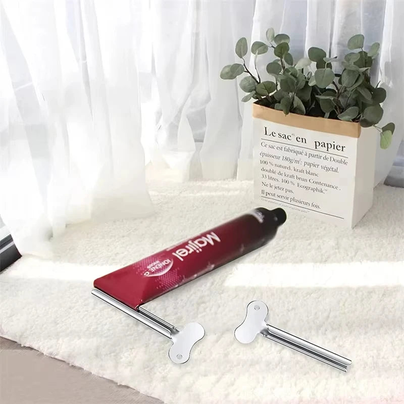 Stainless Steel Tube Squeezer - Metal Toothpaste, Hair Dye & Cosmetic Tube Press Tool for Bathroom Use