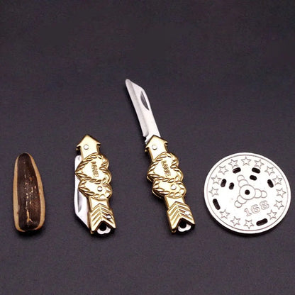 Stainless Steel Folding Knife Keychain - Multifunctional Portable Paring, Unboxing & Utility Tool