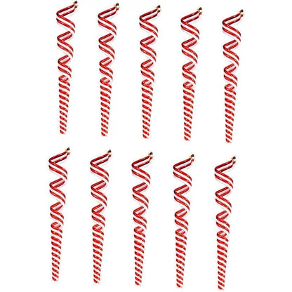 4PCS Christmas Candy Stick Decorations – Hanging Plastic Lollipops for Tree Ornaments & Holiday Decor
