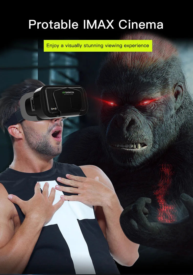 Shinecon 3D VR Glasses – Virtual Reality Headset with Controller for Smartphone Gaming