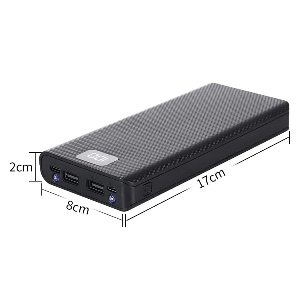 8x18650 Power Bank Battery Case - Dual USB & Type-C Charging Shell for DIY Portable Charger Projects