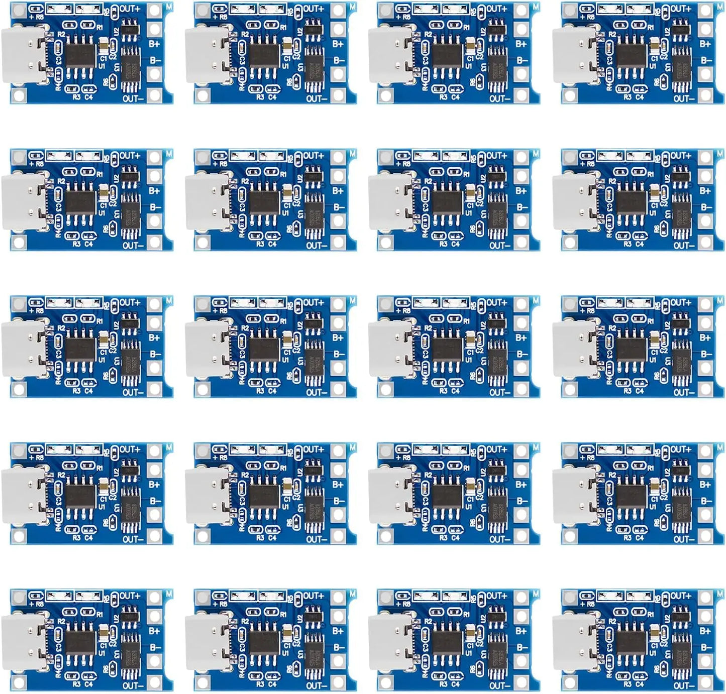10PCS 5V 1A 18650 Lithium Battery Charging Board - TP4056 Mini/Micro USB Type-C Module with Protection
