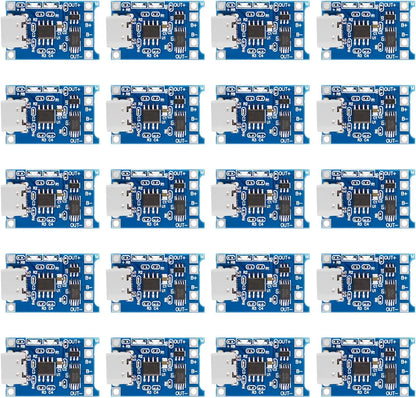 10PCS 5V 1A 18650 Lithium Battery Charging Board - TP4056 Mini/Micro USB Type-C Module with Protection