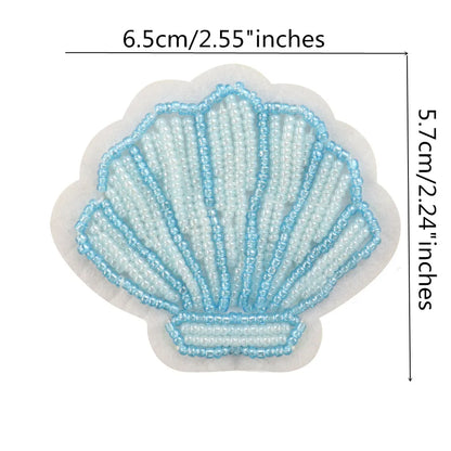 3D Handmade Ocean Animal Patches - Beaded Seahorse Crab Starfish DIY Sewing Accessories & Craft Ornaments