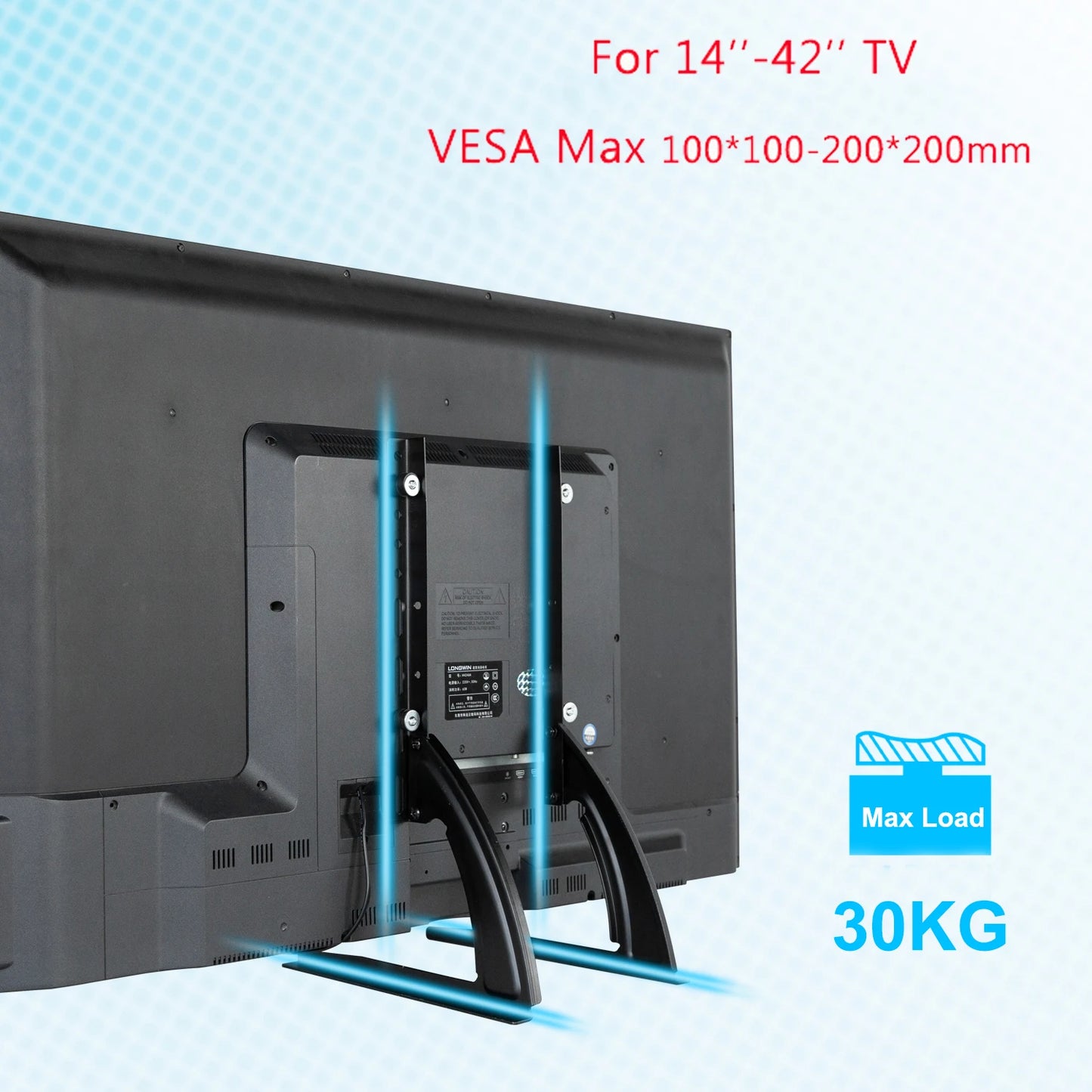 BEISHI Universal TV Stand for 14-42 Inch LCD/LED/OLED Flat & Curved Screens – Tabletop Pedestal Mount Bracket