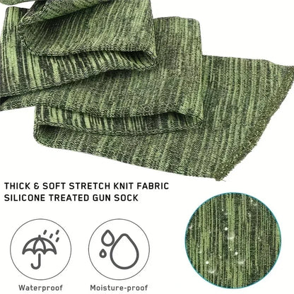 Silicone Treated Rifle Gun Sock Sleeve – Polyester Protective Storage Cover Bag for Hunting Rifles & Fishing Rods
