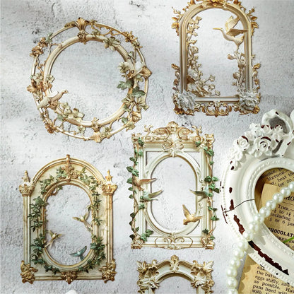 10 Pcs 3D Hollow Frame Card Paper for DIY Scrapbooking, Handmade Diary & Junk Journal Accessories