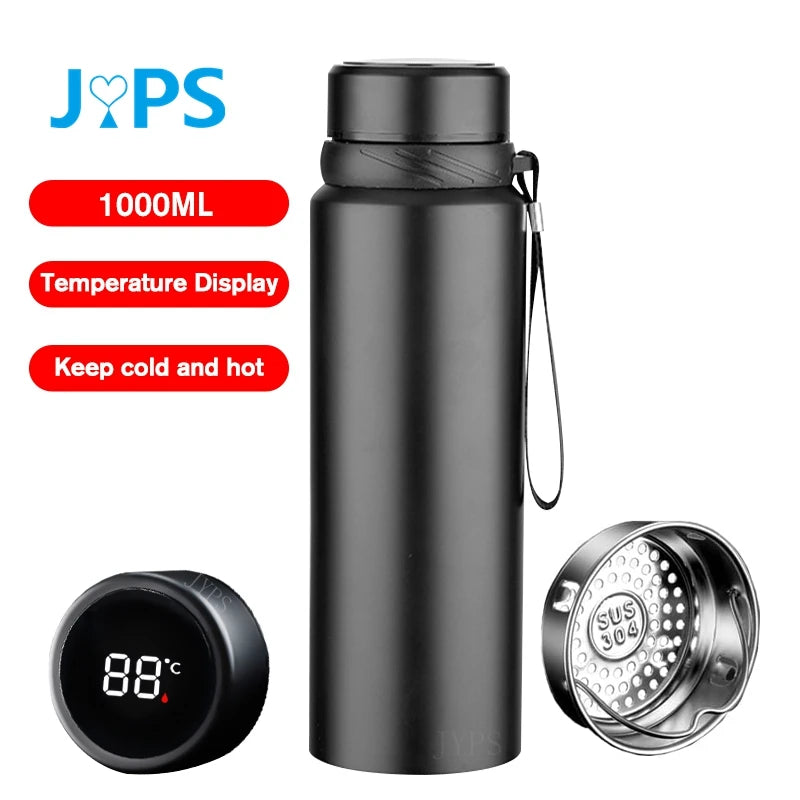 1000ML Smart Thermos Bottle with Temperature Display – Intelligent Vacuum Flask for Hot & Cold Water, Tea, Coffee