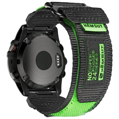 Hemsut Nylon QuickFit Watch Strap - Rugged Sporty Loop Band for Garmin Fenix, Forerunner, Instinct, Enduro & Tactix