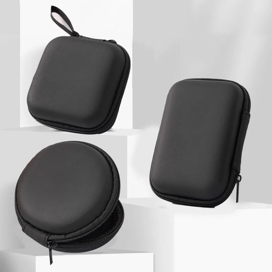 Portable Mini 3C Hard Shell Storage Bag - Artificial Leather Organizer for Earphones, Chargers, Data Cables, and U Disks