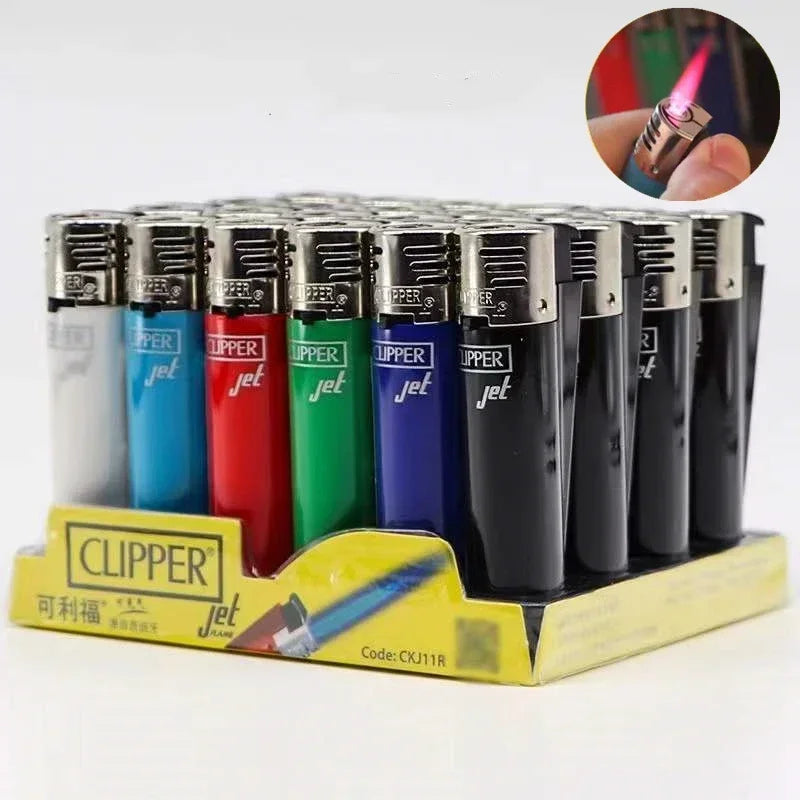 Clipper Dual Color Gradient Windproof Lighter – Open Flame Gear Cigarette Lighter with Metal Grinding Wheel