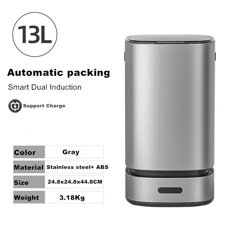 13L Smart Automatic Trash Can — Large Capacity Electric Rubbish Bin for Bathroom, Kitchen & Home