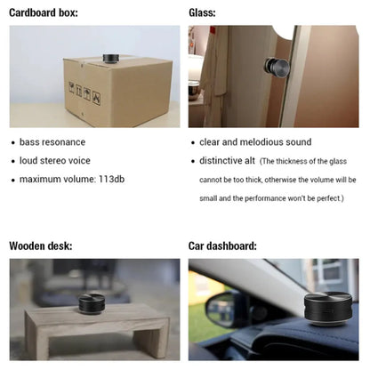 Bone Conduction Bluetooth Speaker – Vibration Stereo Audio, TWS Wireless Mini Portable Metal Speaker, Smallest Design