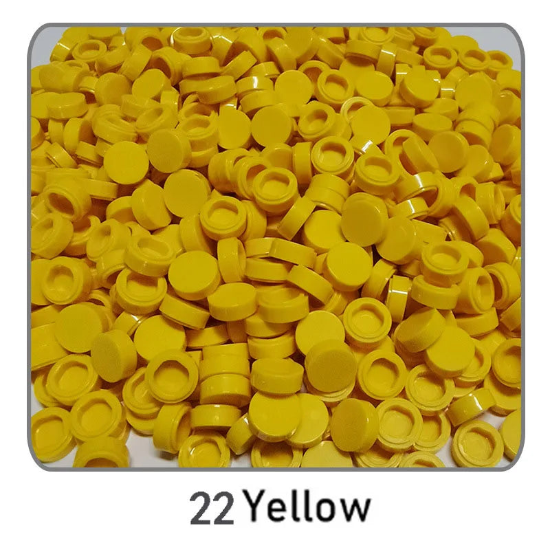 1000Pcs 1x1 Round Building Blocks Set - 52 Color DIY Creative Educational Bricks Compatible with 98138 Toy Kits for Kids