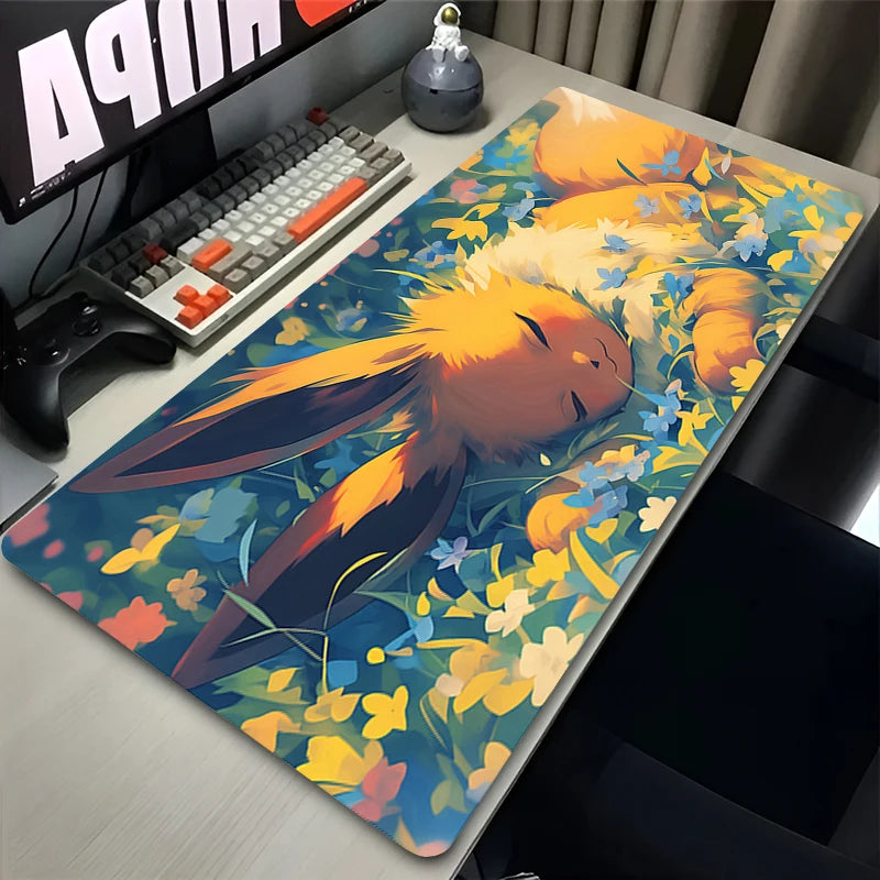 Pokémon Eevee Anime Gaming Mouse Pad - Colorful Rubber Desk Mat for PC, Laptop, Keyboard, and Gaming Setup