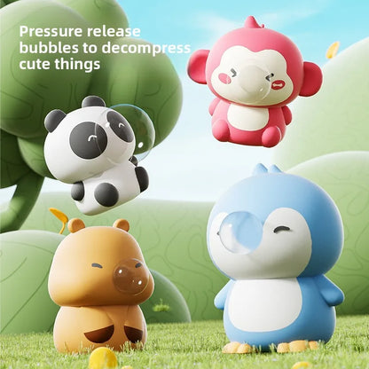 Cute Capybara Squishy Stress Relief Toy – Spitting Bubbles Sensory Squeeze Anti-Anxiety Toy for Kids & Adults Gift