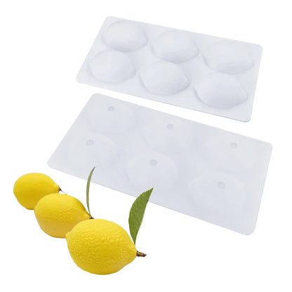 SHENHONG 3D Lemon Silicone Mould – 6-Cavity French Dessert Mousse Cake Mold for Pastry & Baking