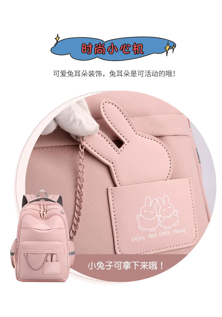 Girls’ School Backpack | Purple & Pink Large Capacity Bookbag for Kids, Primary Students Gift
