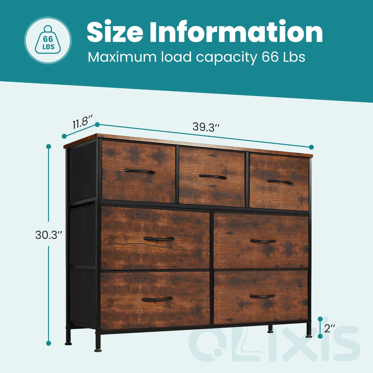 Bedroom Dresser with 7 Fabric Drawers – Organizer Storage Closet & Clothes Display Cabinet for Living Room