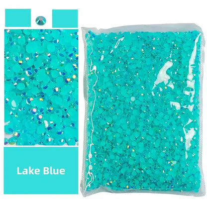 Jelly AB Resin Rhinestones 2-6mm — Non-Hotfix Flat Back Plastic Crystals & Strass Glitters, Large Pack