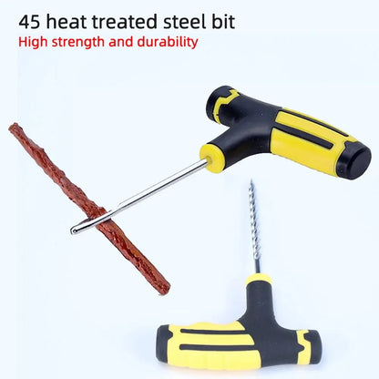 Motorcycle and Car Tire Repair Kit – Puncture Plug Tools, Tire Strips, and Emergency Flat Tire Repair Accessories