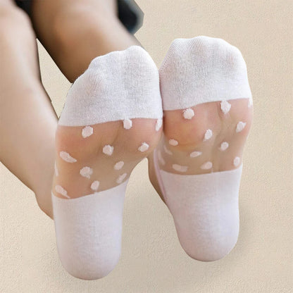 5 Pairs Women's Polka Dot Ankle Socks – Trendy, Breathable & Comfortable Casual Short Socks
