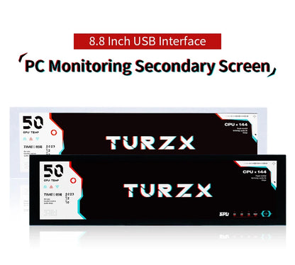 8.8 Inch IPS Type C Secondary Screen – USB-C Interface CPU, GPU, RAM Display, No Need for AIDA64 Monitoring