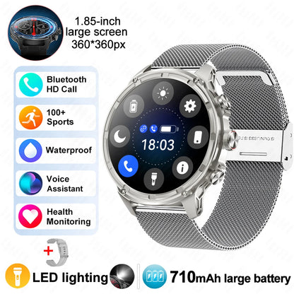 2025 Huawei & Xiaomi GPS Smartwatch for Men — 1.85" Ultra HD AMOLED Screen, 710mAh Battery & Bluetooth Call