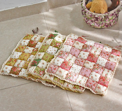 Non-Slip Office Chair Cushion – Pastoral Style Cotton Stool Pad, Breathable & Portable, Home Garden Decorative Gift