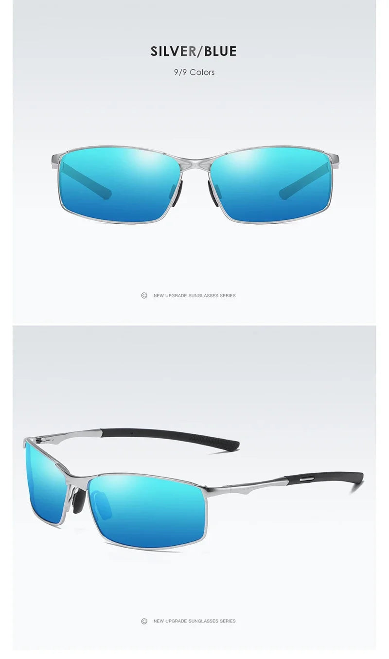 Aoron Polarized Sunglasses — Unisex Driving Mirror Sun Glasses with Metal Frame & UV400