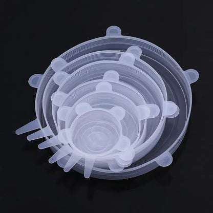 6PCS Silicone Stretch Lids Set – Reusable Durable Food Storage Covers for Bowls