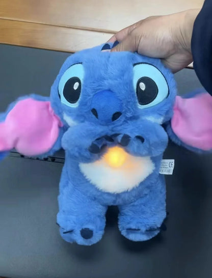 32CM Disney Stitch Plush Doll – Lighting & Music Soothing Baby Sleep Companion, Kawaii Breathing Plush Toy 2024